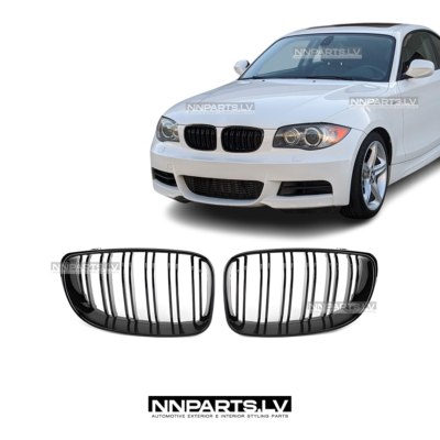 BMW E81/E82/E87/E88 LCI M Style priekšējās restes, dubultās nāsis, tuning detaļas uz auto