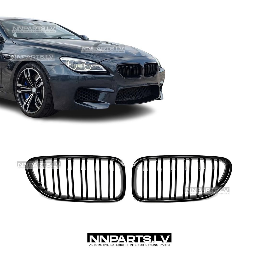 BMW F06 / F12 / F13 M Style priekšējās restes BMW F06 / F12 / F13 M Style priekšējās restes, nāsis, melnas, glancētas tuning detaļas uz auto