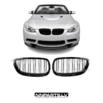 BMW E92 / E93 Pre-LCI M Style priekšējās restes, dubultās nāsis, melns glancētas tuning detaļas uz auto