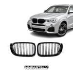 BMW F25 F26 LCI M Style priekšējās restes, nāsis, melnas glancētas tuning, styling detaļas priekš x3, x4 uz auto