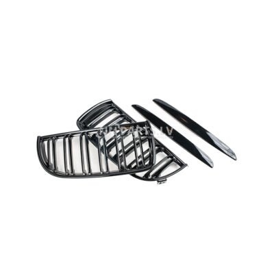 BMW E90 / E91 Pre-LCI M Style priekšējās restes, nāsis, melnas glancētas