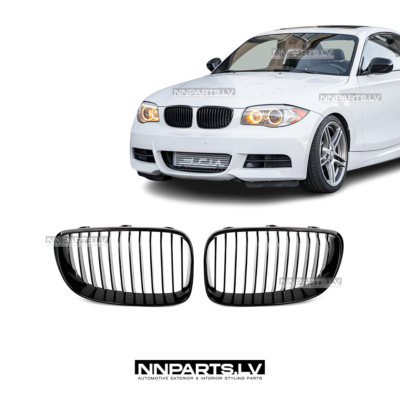 Melnas BMW E81 E82 E87 E88 LCI priekšējās restes, nāsis , tuning detaļas uz auto