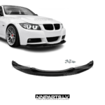BMW E90 / E91 Pre-LCI M Sport priekšējā bampera uzlika, lūpa, spliteris, melna, glancēta tuning detaļa priekš 3sērijas uz auto