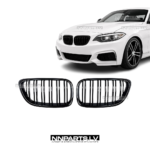 BMW F22 / F23 / F87 M Style priekšējās restes, nāsis, melnas, glancēts tuning detaļas uz auto