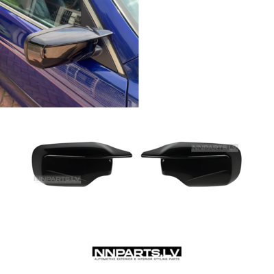 BMW E39 / E46 M Style spoguļu uzlikas, melnas glancētas tuning detaļas priekš 5sērijas uz auto