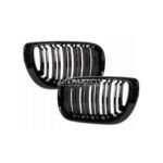 BMW E46 Sedan Touring LCI M Style priekšējās restes, nāsis, melnas, glancētas, no prriekšpuses