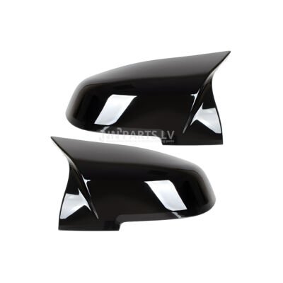 BMW F20/F22/F30/F31/F32/F34/E84 melnas M Style spoguļu uzlikas no priekšpuses