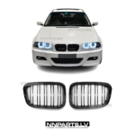 BMW E46 Sedan / Touring / Compact Pre-LCI M Style restes, dubultās nāsis, melnas, glancētas tuning detaļas