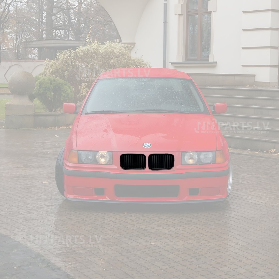 BMW E36 Pre-LCI M3 Style priekšējās restes BMW E36 Pre-LCI M3 Style priekšējās restes, nāsis, melnas glancētas uz automašīnas