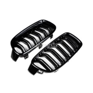 BMW F30 / F31 M Style priekšējās restes, nāsis, melnas, glancētas no priekšpuses