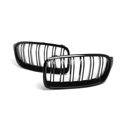 BMW F30 / F31 M Style priekšējās restes, nāsis, melnas, glancētas no iekšpuses