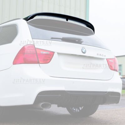 BMW E91 Touring bagāžnieka spoileris, melns, glancēts uz automašīnas