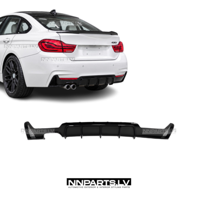 BMW F32 / F33 / F36 M Sport diffuzors, melns, glancēts, tuning dertaļa uz auto