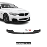 BMW F32 / F33 / F36 M Sport priekšējā bampera uzlika, lūpa, melna, glancēta tuning detaļa uz auto