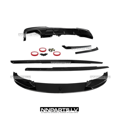BMW F10 / F11 M Sport uzliku komplekts, lūpa, diffuzors, sliekšņu uzlikas, bampera uzlikas, skrūves, līmlente, tuning detaļas priekš 5sērijas pa vidu