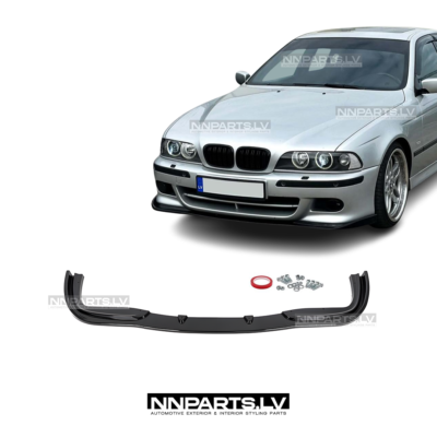 BMW E39 M Sport / M5 HM Style priekšējā bampera uzlika, lūpa, melna, glancēta uz auto