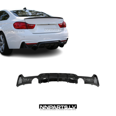 BMW 435 / 440 (F32 / F33 / F36) M Sport diffuzors, melns, glancēts, tuning detaļa uz auto