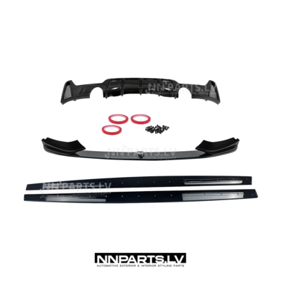 BMW 435 / 440 (F32 / F33 / F36) M Sport lining set, tuning parts, black, shiny, glossy