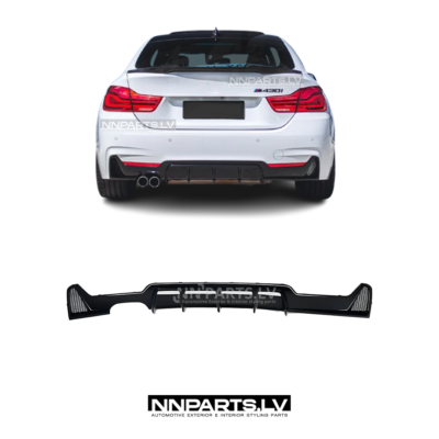 BMW F32 / F33 / F36 M Sport diffuzors, melns, glancēts, tuning dertaļa uz auto