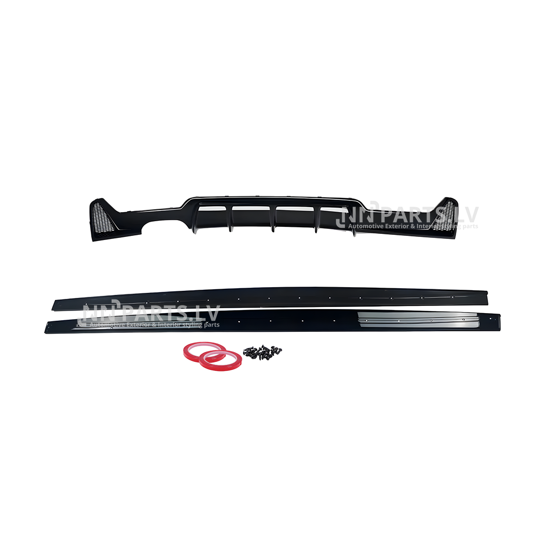 BMW F32 / F33 / F36 M Sport uzliku komplekts BMW F32 / F33 / F36 M Sport uzliku komplekts, lūpa, diffuzors, sliekšņu uzlikas