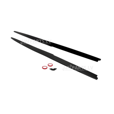 BMW E60 / E61 M Sport sliekšņu uzlikas, melnas, glancētas ar skrūvēm un līmlenti