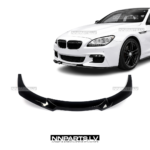 BMW F06 / F12 / F13 W Style priekšējā bampera uzlika, lūpa, spliteris, melns, glancēts, tuning, styling detaļas priekš 6sērijas