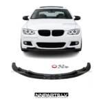 BMW E92 / E93 LCI M Sport priekšējā bampera uzlika, lūpa, melna, glancēta tuing detaļa uz auto no priekšas