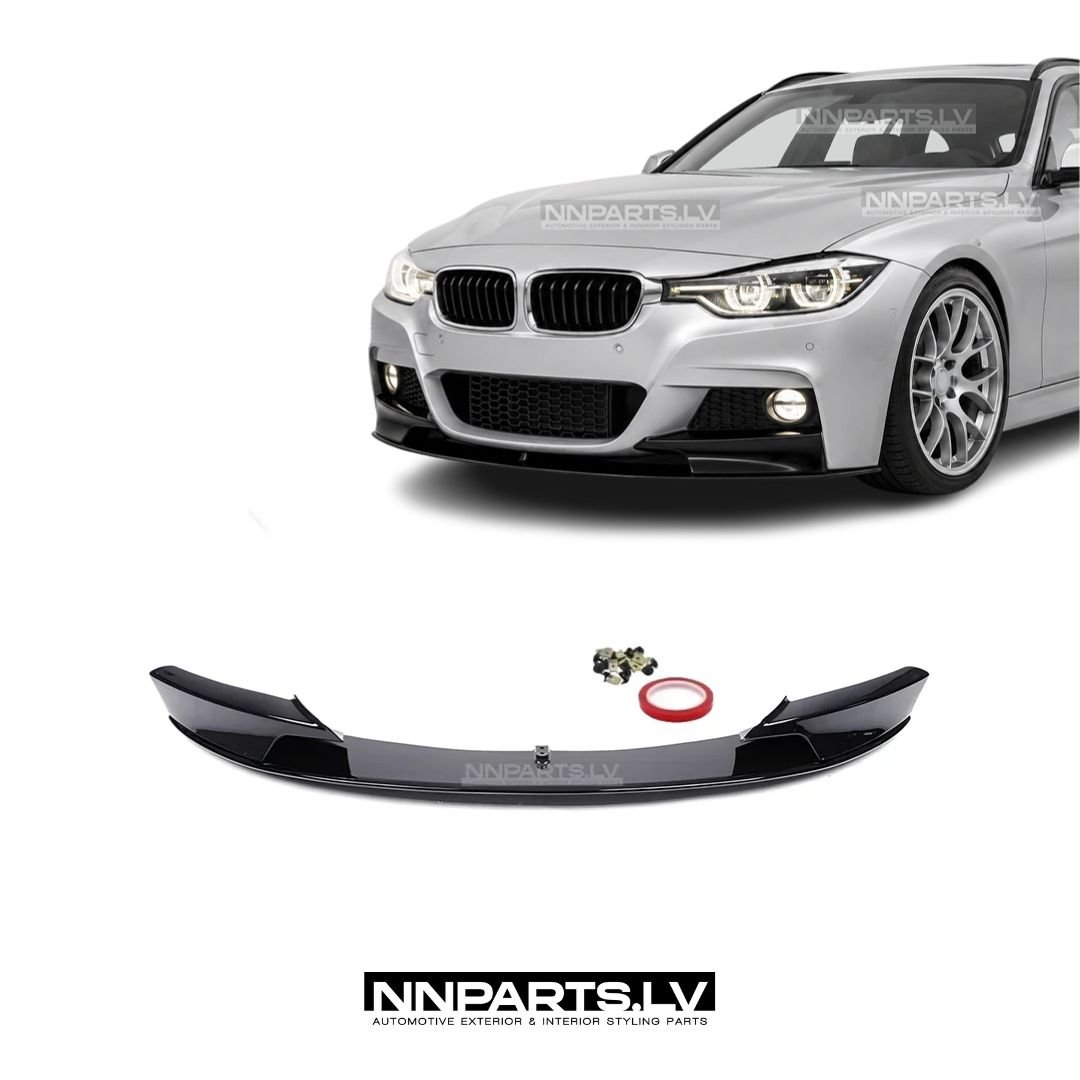 BMW F30 / F31 M Sport priekšējā bampera uzlika BMW F30 / F31 M Sport priekšējā bampera uzlika, lūpa, spliteris, melna, glancēta, tuning detaļas uz auto