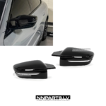 BMW G11 / G12 / G15 / G20 / G22 / G30 M Style spoguļu uzlikas, melnas, glancētas tuning, styligng detaļas no priekšpuses