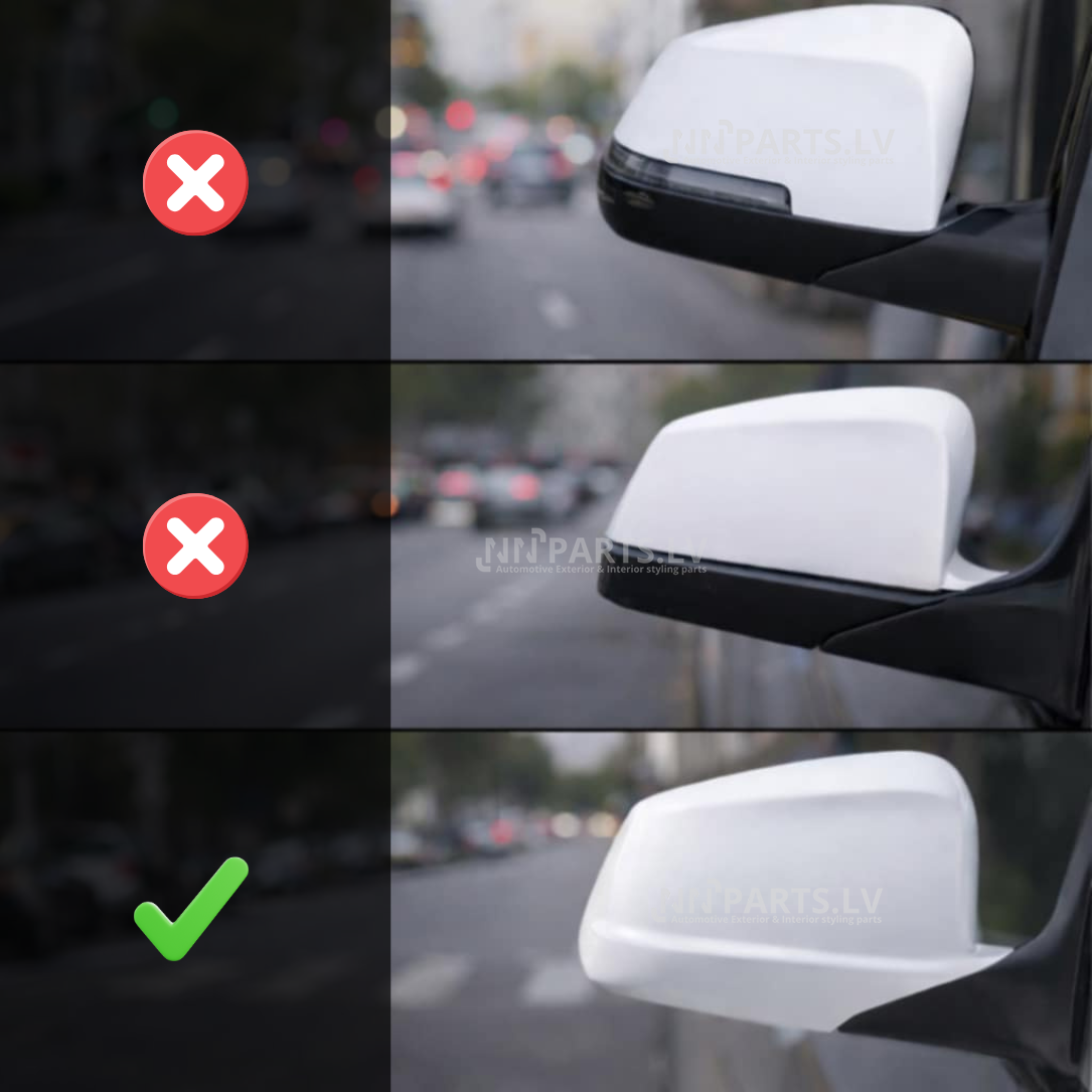 BMW F10 / F11 Pre-LCI M Style spoguļu uzlikas BMW F10 / F11 Pre-LCI M Style spoguļu uzlikas, salīdzinājums