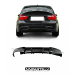 Performance diffuser for BMW E90 / E91 (316, 318, 320, 325, 328, 330), black gloss tuning part on the car