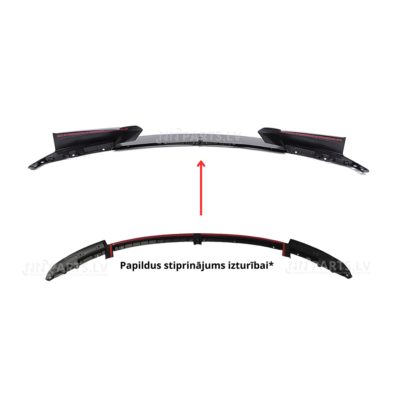 BMW F30 / F31 M Sport priekšējā bampera uzlika, lūpa, melnas glancēta, ar papildus stiprinājumu no iekšpuses