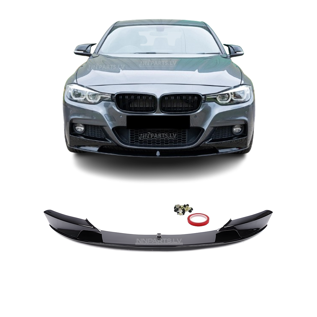 BMW F30 / F31 M Sport priekšējā bampera uzlika BMW F30 / F31 M Sport priekšējā bampera uzlika, lūpa, melna, glancēta uz auto