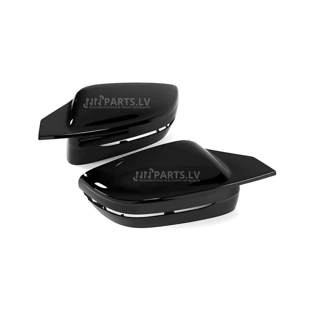 BMW G11 / G12 / G15 / G20 / G22 / G30 M Style spoguļu uzlikas BMW G11 / G12 / G15 / G20 / G22 / G30 M Style spoguļu uzlikas, melnas, glancētas pa vidu