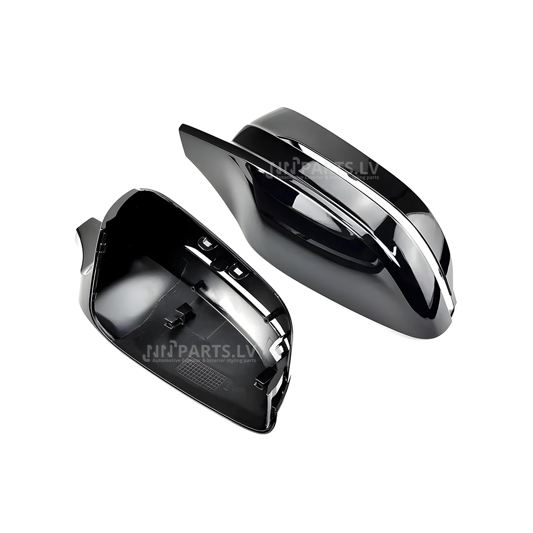BMW G11 / G12 / G15 / G20 / G22 / G30 M Style spoguļu uzlikas BMW G11 / G12 / G15 / G20 / G22 / G30 M Style spoguļu uzlikas, melnas, glancētas no iekšpuses
