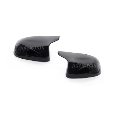 BMW F15 / F16 / F25 LCI / F26 M Style spoguļu uzlikas, melnas, glancētas, pa vidu