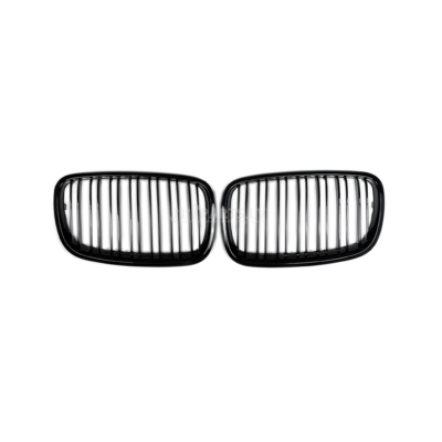 BMW E70 / E71 M Style priekšējās restes, dubultās, melnas, glancētas pa vidu