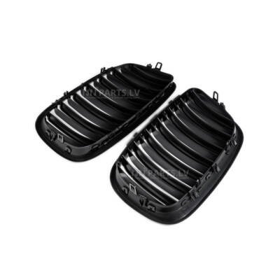 BMW E70 / E71 M Style priekšējās restes, dubultās, melnas, glancētas no iekšpuses