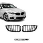 BMW F34 GT M Style priekšējās restes, dubultās nāsis, melnas, glancētas uz auto