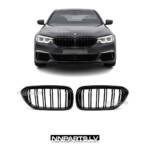 BMW G30 / G31 Pre-LCI Performance priekšējās restes, nāsis, melnas, glancētas tuning detaļas uz auto