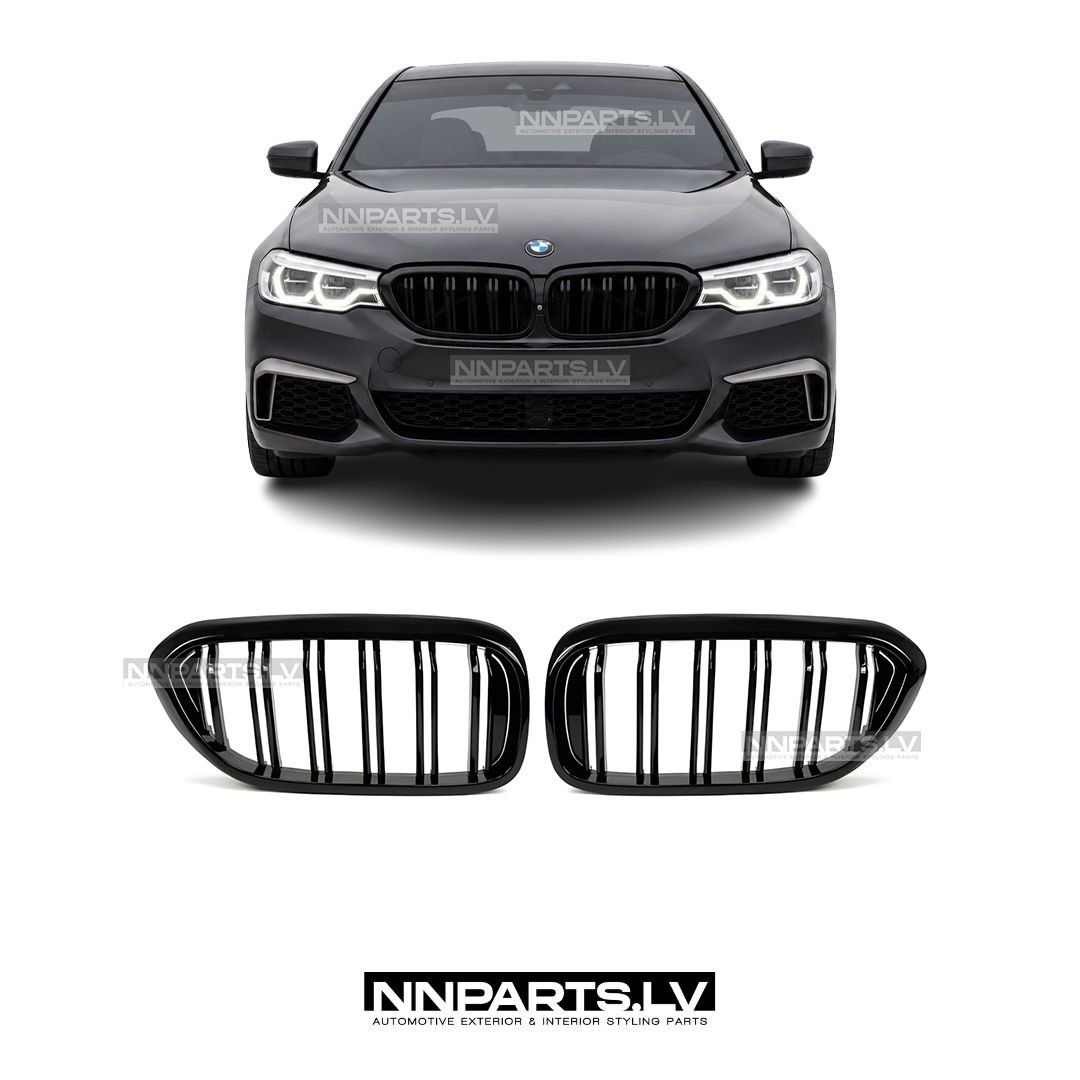 BMW G30 / G31 Pre-LCI Performance priekšējās restes BMW G30 / G31 Pre-LCI Performance priekšējās restes, nāsis, melnas, glancētas tuning detaļas uz auto