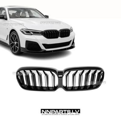 BMW G30 / G31 / F90 LCI Performance priekšējā reste, melna glancēta, tuning detaļa uz auto no priekšas