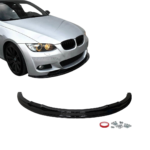 BMW E92 / E93 Pre-LCI M Sport priekšējā bampera uzlika, melna, glancēta lūpa