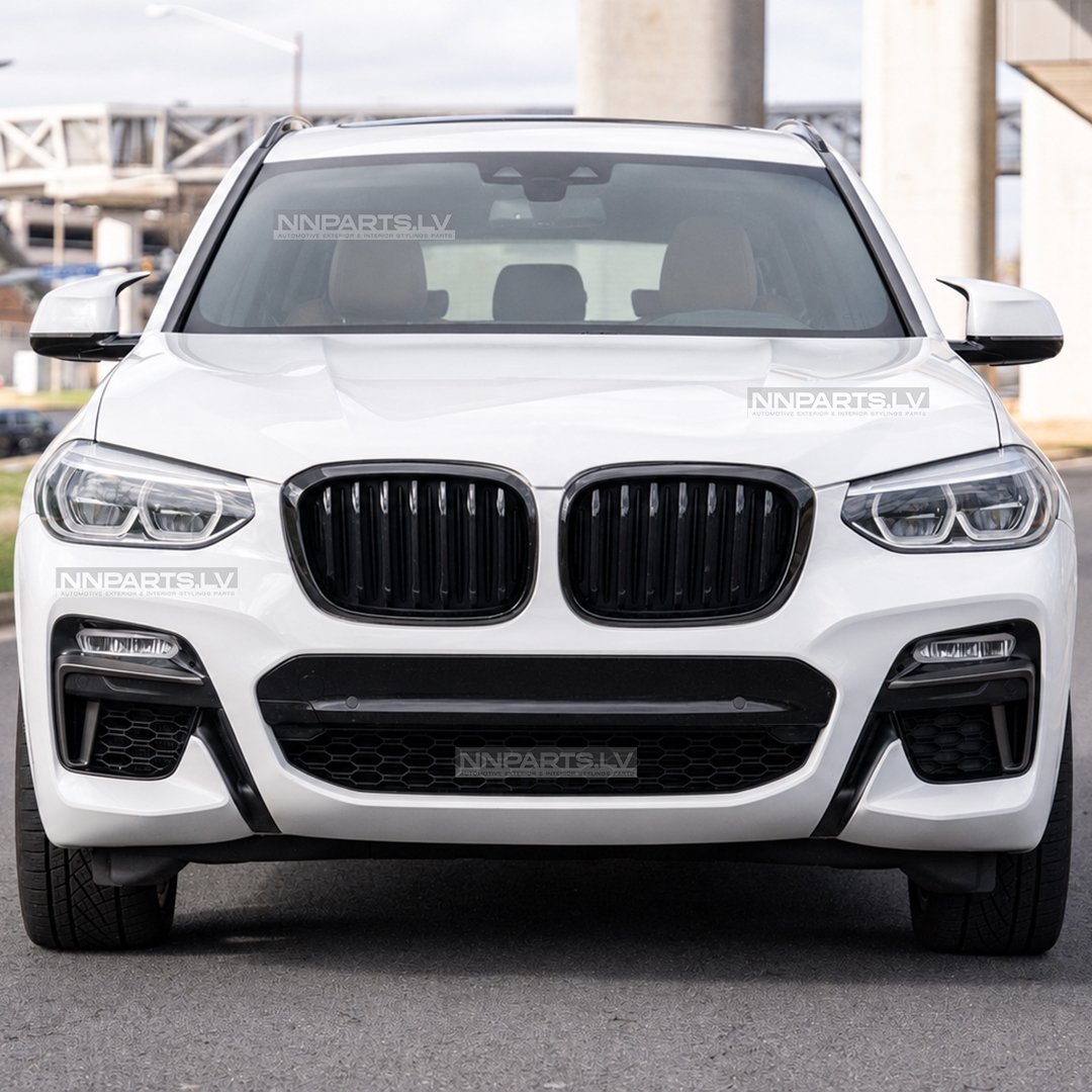 BMW G01 X3 / G02 X4 Pre-LCI priekšējās restes BMW G01 X3 / G02 X4 Pre-LCI priekšējās restes, nāsis, melnas, glancētas