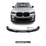 BMW X3 G01 / X4 G02 LCI AERO priekšējā bampera uzlika, lūpa, splitteris, spoileris, melns, glancēts, tuning detaļas uz auto (21-25)