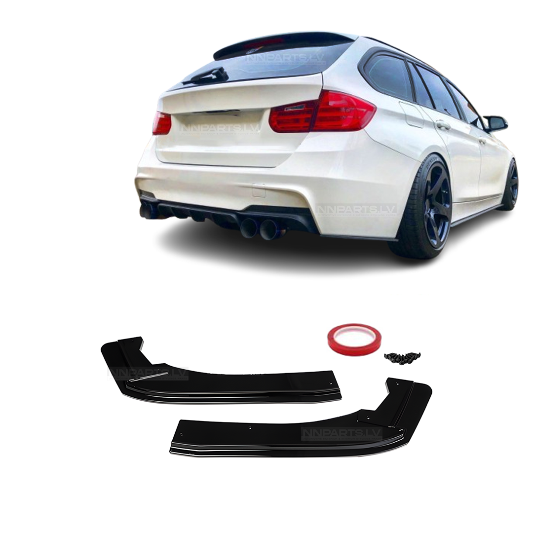 BMW F30 / F31 M Sport aizmugurējā bampera uzlikas BMW F30 / F31 M Sport aizmugurējā bampera uzlikas, melnas, glancētas uz auto