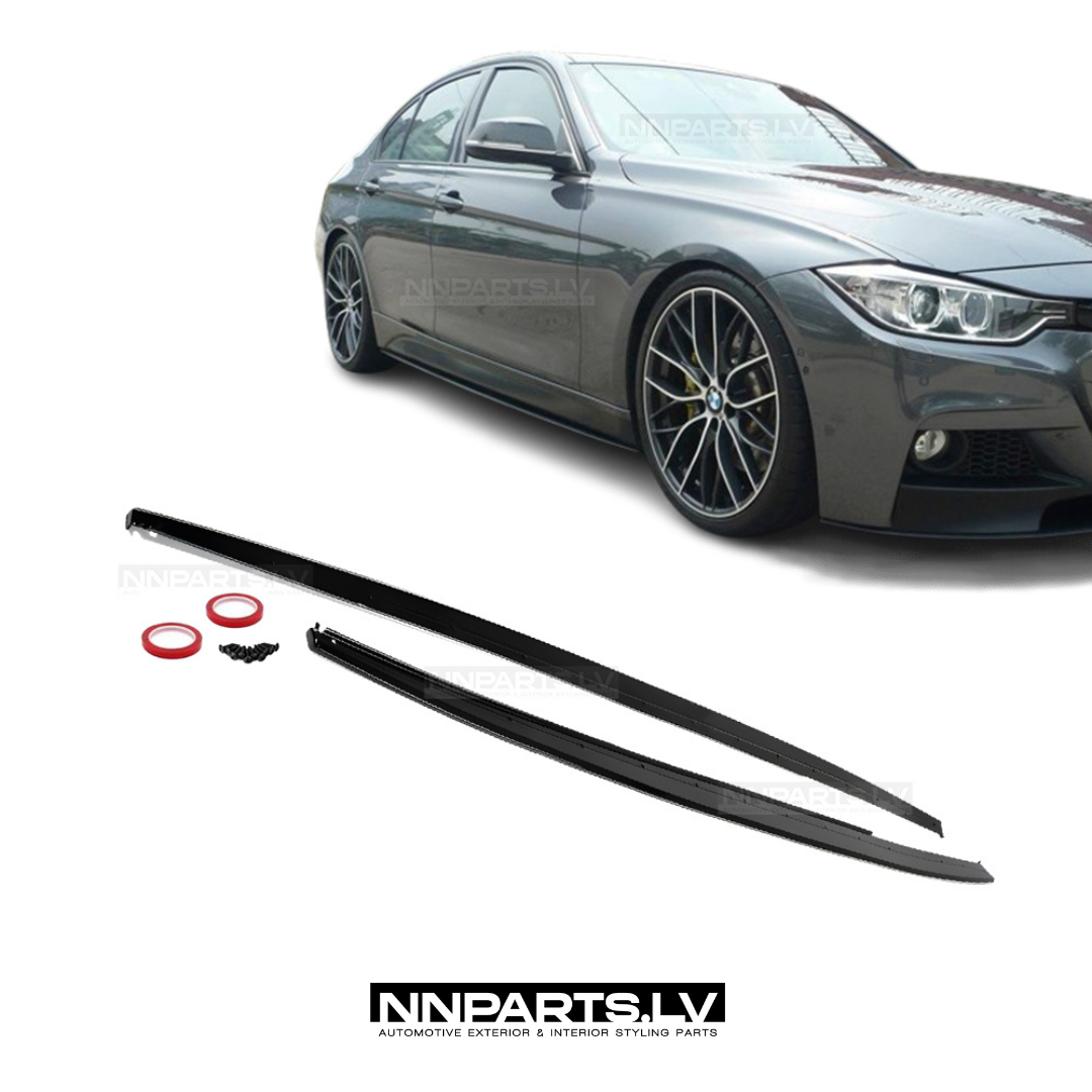 BMW F30 / F31 M Sport sliekšņu uzlikas BMW F30 / F31 M Sport sliekšņu uzlikas, melnas, glancētas, tuning detaļas uz auto