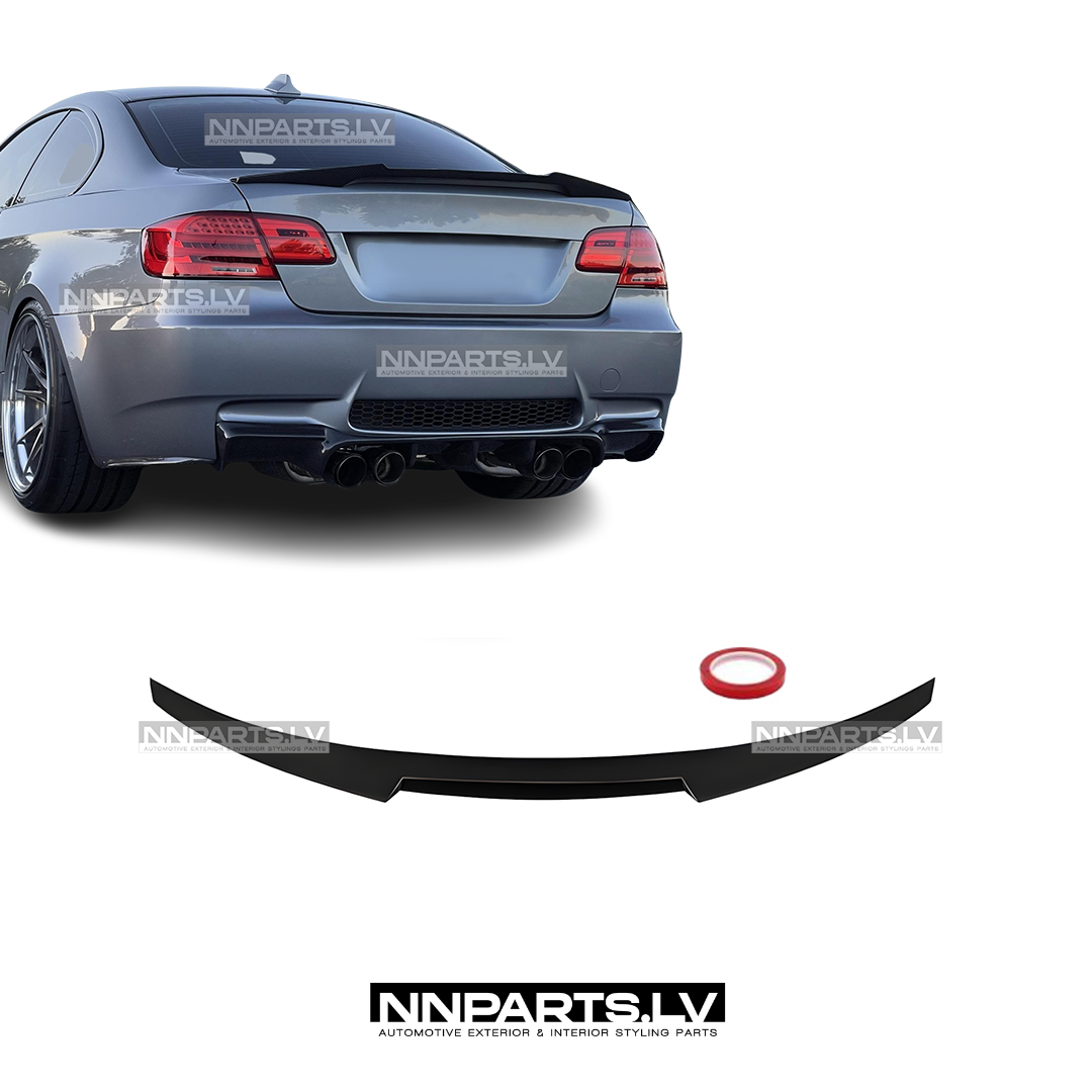BMW E92 Coupe M4-Style bagāžnieka spoileris BMW E92 Coupe M4-Style bagāžnieka spoileris, melns, glancēts, tuning detaļas uz auto