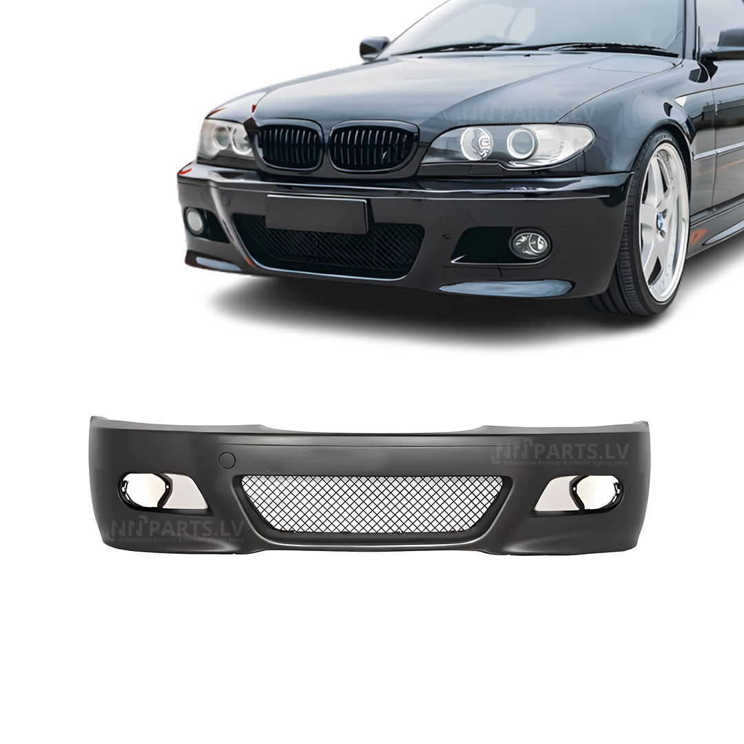 BMW E46 M3 Style priekšējais bamperis BMW E46 M3 Style priekšējais bamperis uz auto