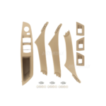 BMW F10 / F11 bēšs salona durvju rokturu komplekts bez spoguļu nolocīšanas funkcijas, no priekšas